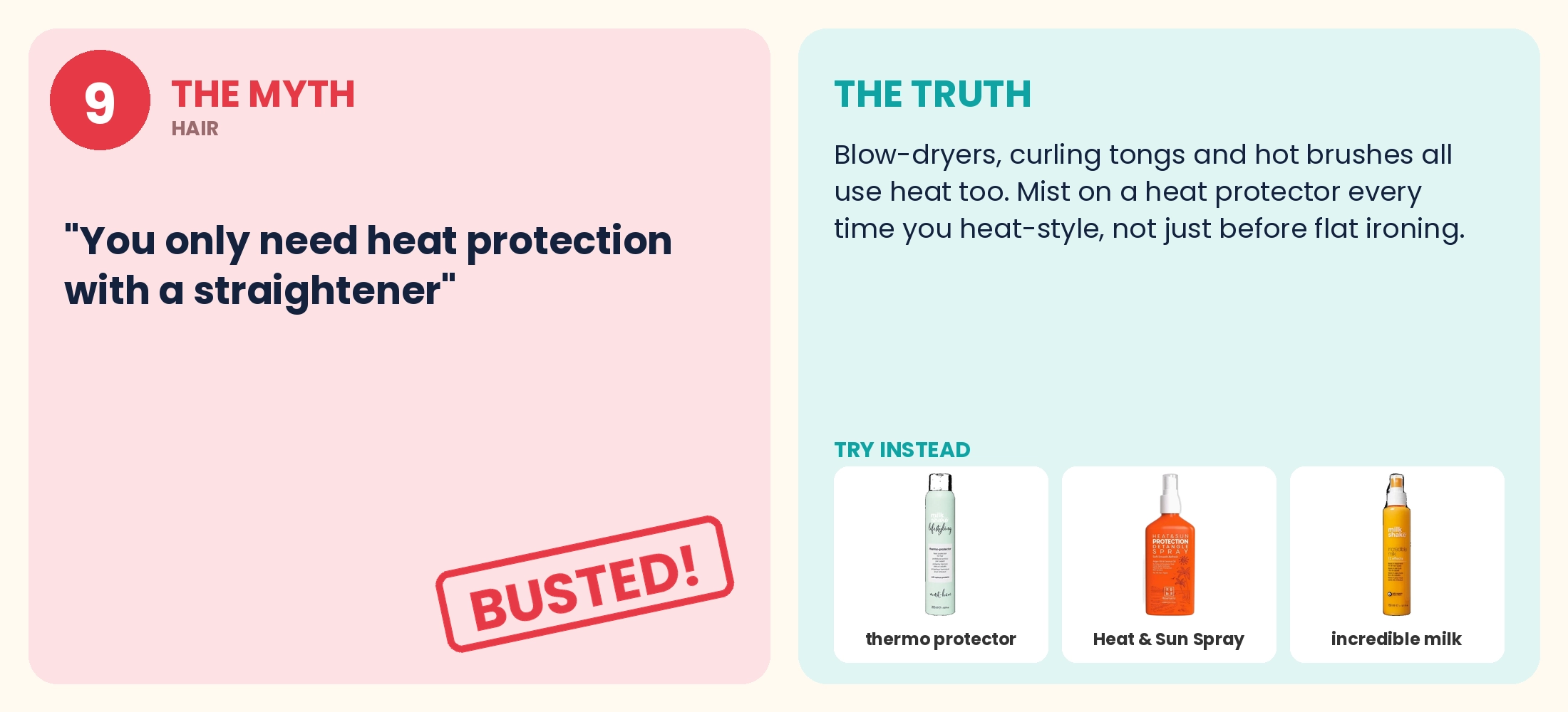 Myth 9 busted: Do you only need heat protection with a straightener?