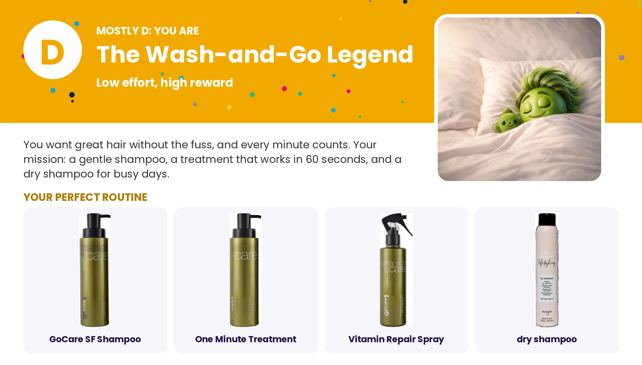Mostly D: The Wash-and-Go Legend: hair personality result and perfect routine