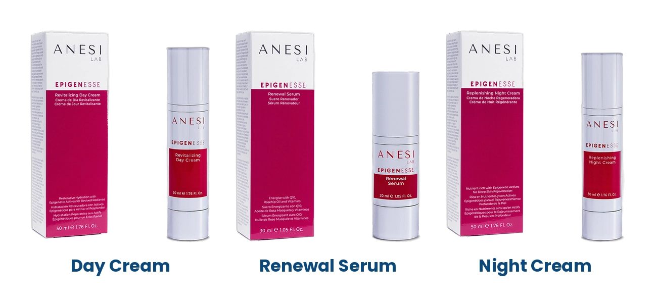 ANESI LAB Epigenesse Revitalizing Day Cream, Renewal Serum and Replenishing Night Cream
