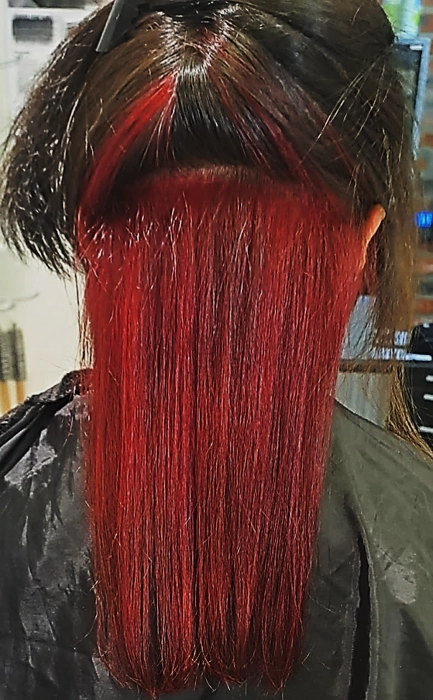 Vivid red result after Dikson Red Booster+