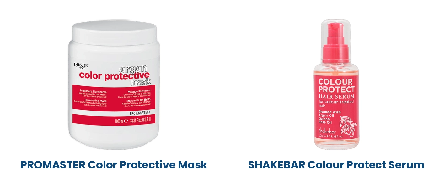 Dikson PROMASTER Argan Color Protective Mask 1000ml and SHAKEBAR Colour Protect Hair Serum 100ml