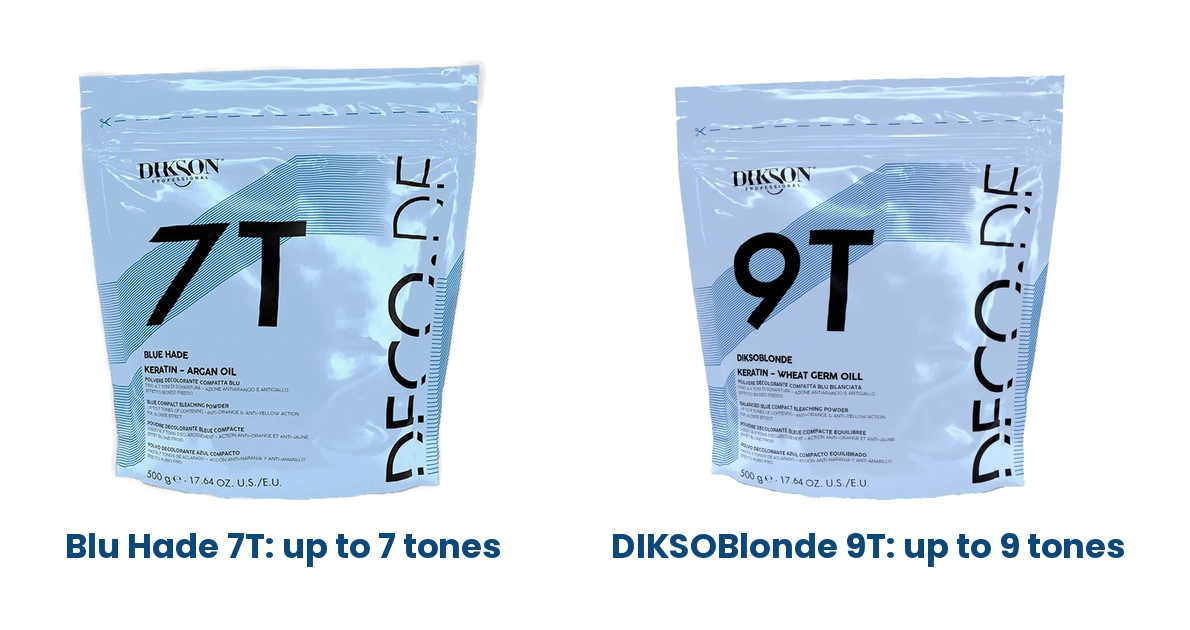 Dikson DECO.DE Blu Hade 7T bleach and DIKSOBlonde 9T bleach, 500g