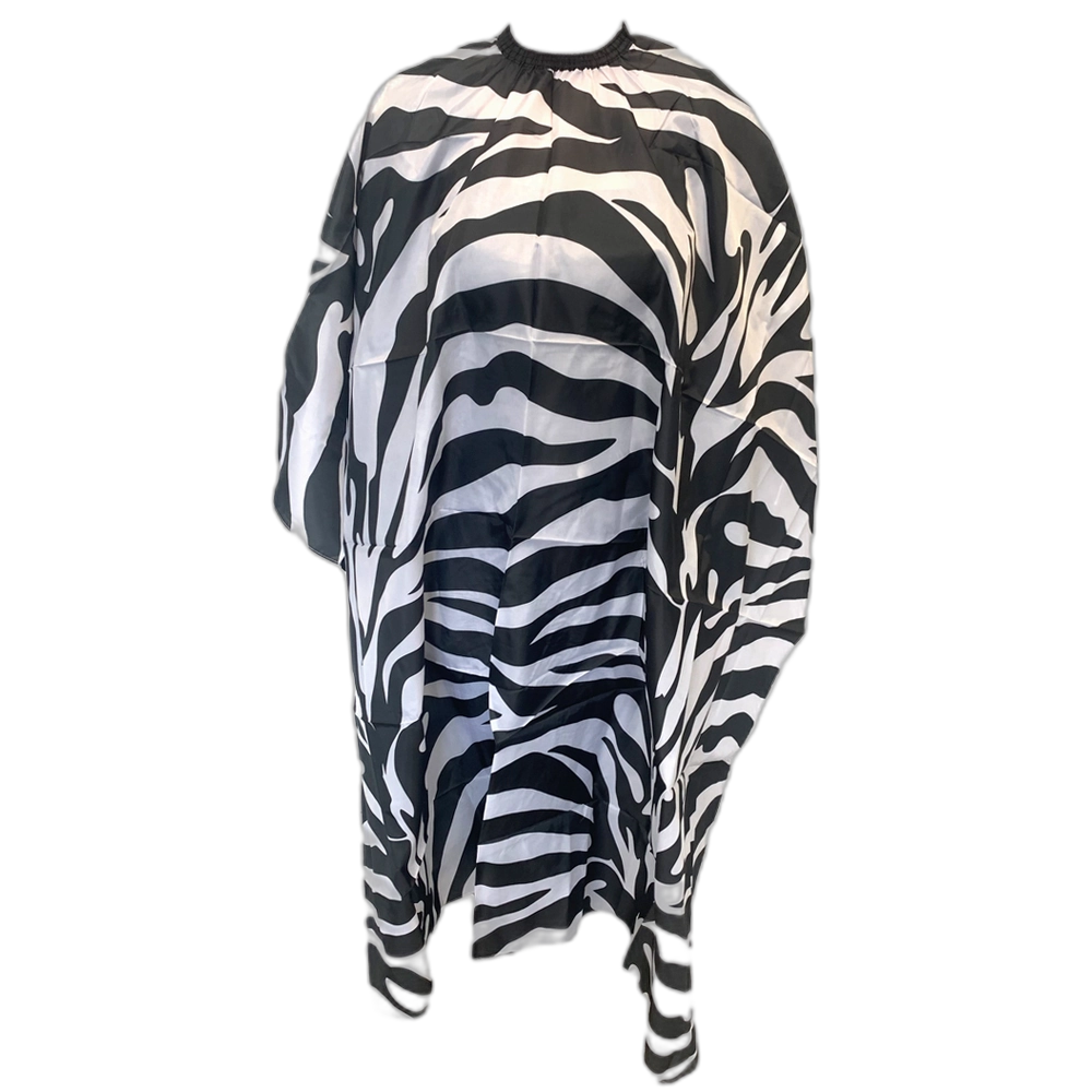 1776430388_HHECAPUNBL28 Cutting Cape - Zebra Pattern Black with Slide Clip (CP55739) - Image 1