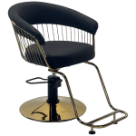 FFFCHAUNBL72 (Each) - STARLING Styling Chair - Black with Gold & Footrest