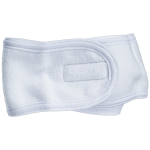 Head Band Toweling with Velcro & Ribbing - White (HS00839)