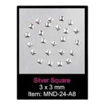 NHNNARSIN019 (Each) - Sina Metal Studs Silver Square