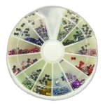Nail Art Carousel with Acrylic Stones - Bow Ties
