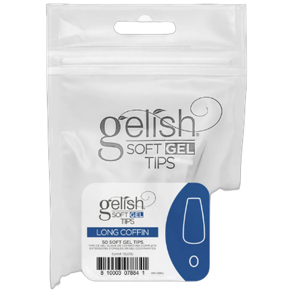 NHNNTIGEL037 Soft Gel Tips - Long Coffin 0 50pk Refill - Gelish - Image 1