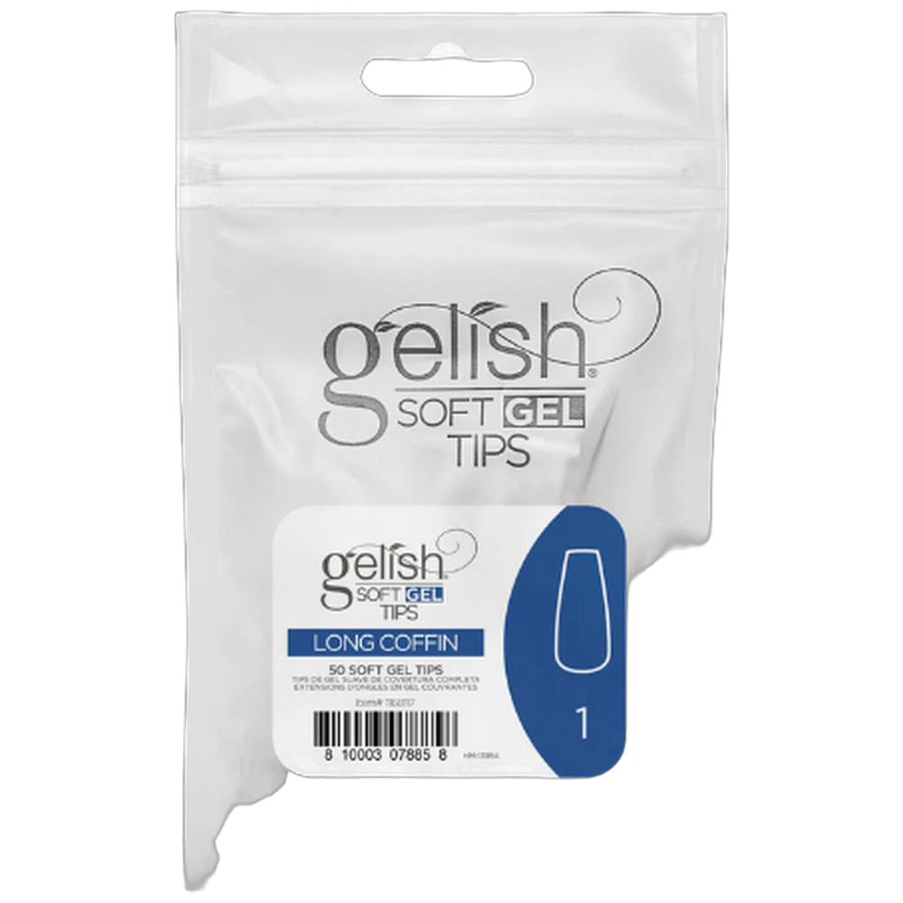 NHNNTIGEL039 Soft Gel Tips - Long Coffin 1 50pk Refill - Gelish - Image 1