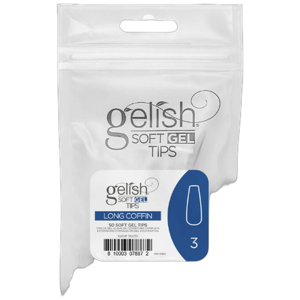 NHNNTIGEL041 Soft Gel Tips - Long Coffin 3 50pk Refill - Gelish - Image 1
