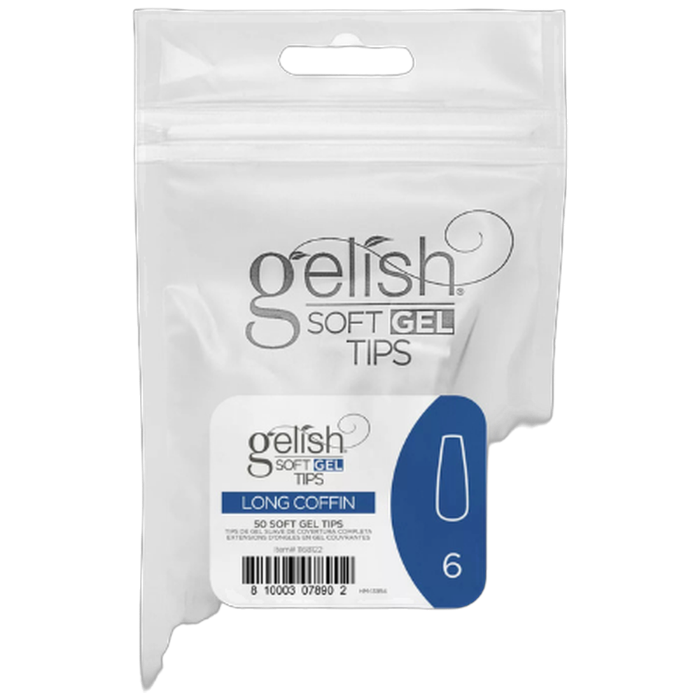 NHNNTIGEL045 Soft Gel Tips - Long Coffin 6 50pk Refill - Gelish - Image 1