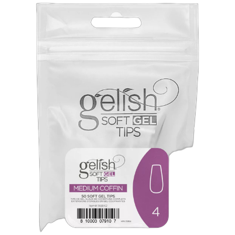NHNNTIGEL066 Soft Gel Tips - Medium Coffin 4 50pk Refill - Gelish - Image 1