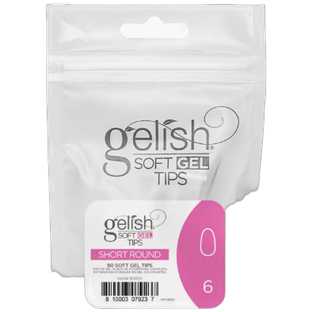 NHNNTIGEL095 Soft Gel Tips - Short Round 6 50pk Refill - Gelish - Image 1