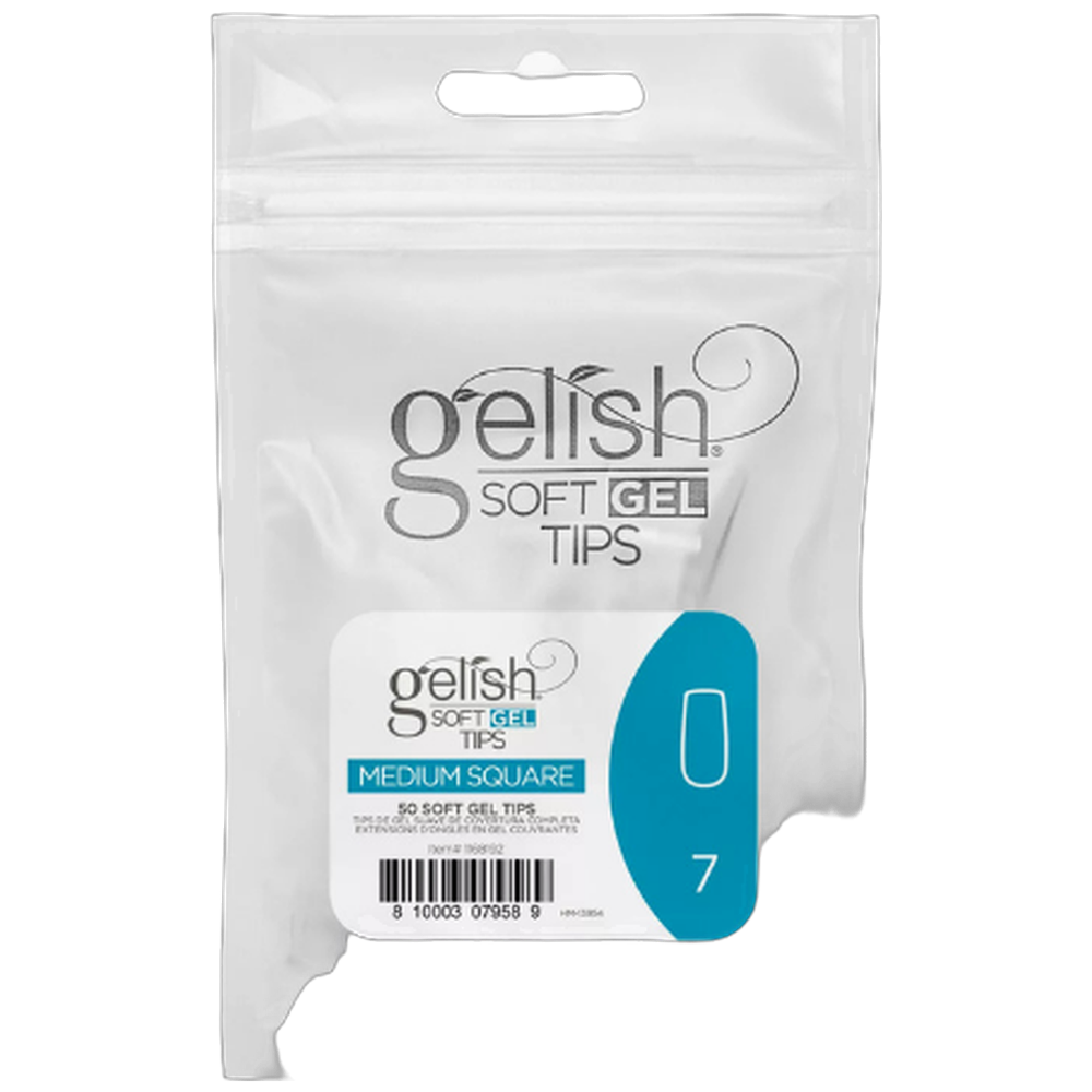 NHNNTIGEL107 Soft Gel Tips - Square Medium 7 50pk Refill - Gelish - Image 1
